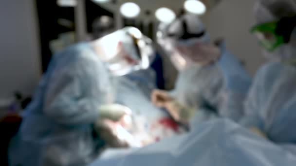 Tiro Desfocado Operação Zona Vermelha Durante Epidemia Coronavírus Covid Médicos — Vídeo de Stock