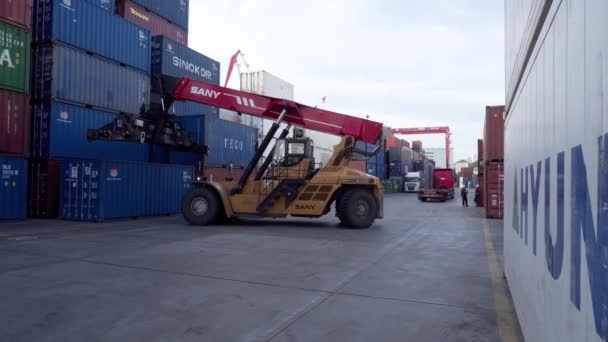 Vladivostok Russia 2020 Winter Operation Vladivostok Sea Container Terminal Port — Stock Video