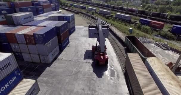 Vladivostok Rusia 2020 Verano Vladivostok Commercial Container Terminal Vista Desde — Vídeo de stock