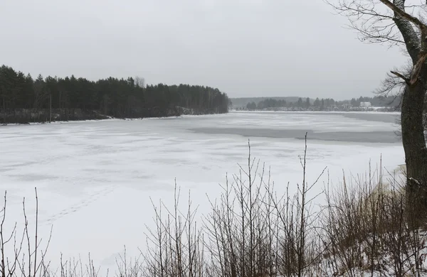 Řeka Yagala v Estonsku v zimě. — Stock fotografie
