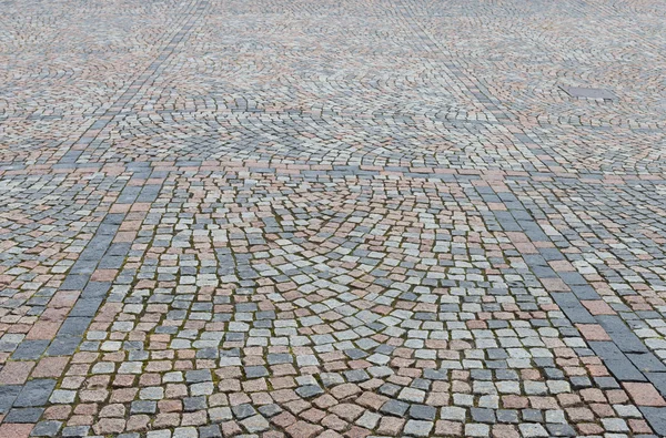 Praça de paralelepípedos com pedras de granito — Fotografia de Stock