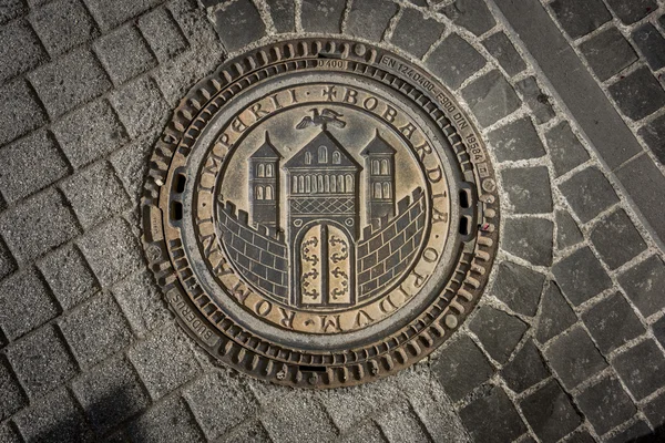 Capa de drenagem ornamentada, Boppard, Alemanha — Fotografia de Stock