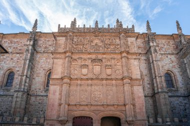 İspanya 'nın Salamanca kentindeki üniversite girişinin şaşaalı cephesi