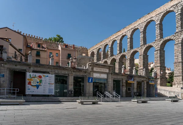 Street View Aqueduct City Segovia Spain — Stock Photo, Image