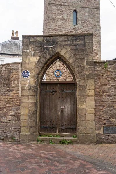 King Henry Viii Grammar School Gate Town Abergavenny Wales — Stock Photo, Image