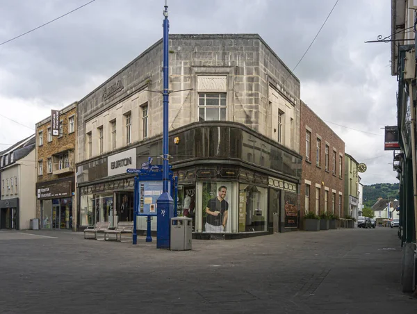 Gatuvy Över Staden Abergavenny Wales Storbritannien — Stockfoto