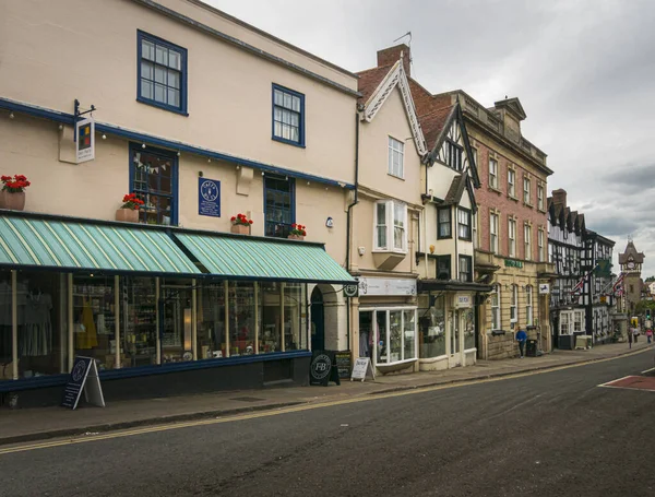 Herefordshire Ngiltere Deki Ledbury Antik Pazar Kasabasının Sokak Manzarası — Stok fotoğraf