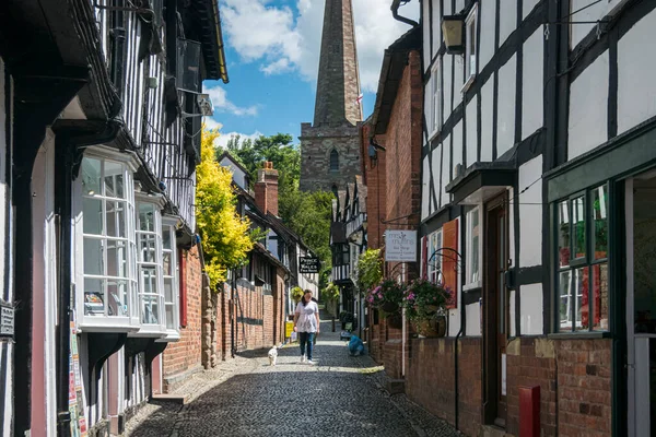 Veduta Church Lane Nell Antica Città Mercato Ledbury Herefordshire Regno — Foto Stock