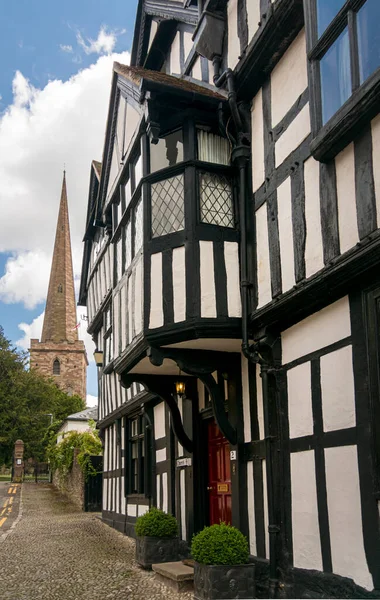 Widok Church Lane Starożytnym Rynku Miasta Ledbury Herefordshire Wielka Brytania — Zdjęcie stockowe