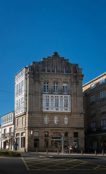 Facciata Dell Edificio Nella Città Santiago Compostela Spagna — Foto Stock