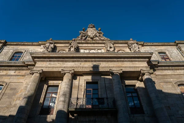 Zdobená Fasáda Budovy Městě Santiago Compostela Španělsko — Stock fotografie