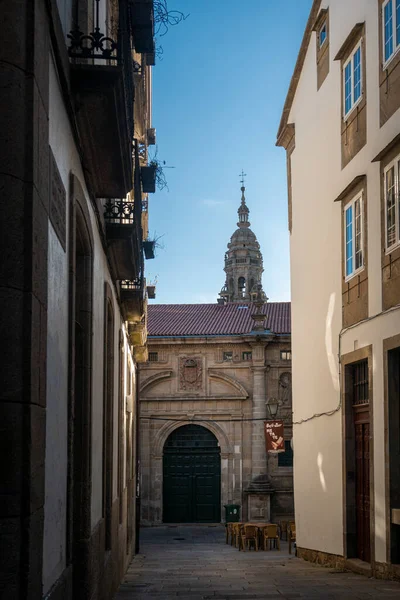 Straßenansicht Einer Kirche Der Stadt Santiago Compostela Spanien — Stockfoto