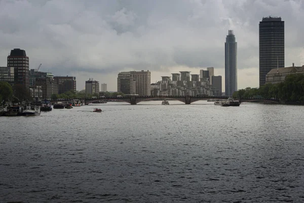 Uitzicht Theems Richting Lambeth Bridge Vauxhall Londen Verenigd Koninkrijk — Stockfoto