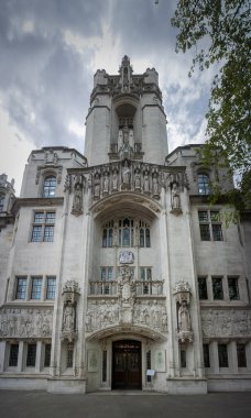 Yüksek Mahkeme Cephesi, Parlamento Meydanı, Westminster, Londra, İngiltere