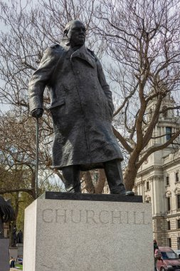 Sir Winston Churchill Heykeli Londra, İngiltere 'de.