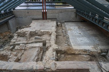 İspanya 'nın Astorga kentindeki Roma hamamlarının kalıntıları.