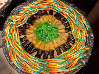 Renkli bir jöleli şeker gösterisi