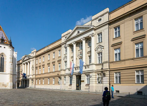 Edifício Palácio Parlamento Croata Praça São Marcos Zagreb Croácia Imagem De Stock