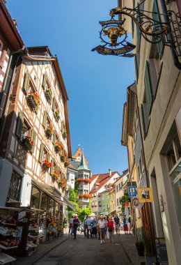 Meersburg, Almanya, Eylül 2016 - Almanya 'nın Meersburg kentindeki tarihi binalar