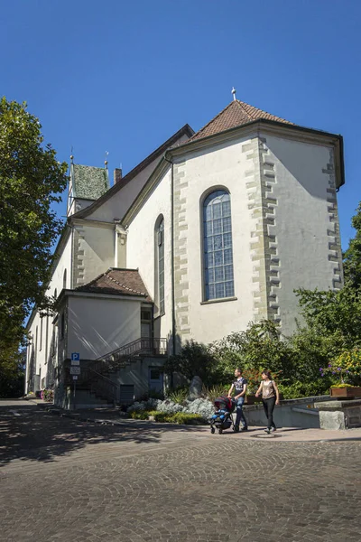 Meersburg Γερμανία Σεπτέμβριος 2016 Καθολική Εκκλησία Στην Πόλη Του Meersburg — Φωτογραφία Αρχείου