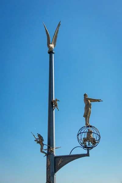 Meersburg Alemanha Setembro 2016 Detalhe Escultura Coluna Mágica Peter Lenk — Fotografia de Stock