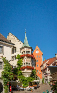 Meersburg, Almanya, Eylül 2016 - Almanya 'nın Meersburg kentindeki tarihi binalar