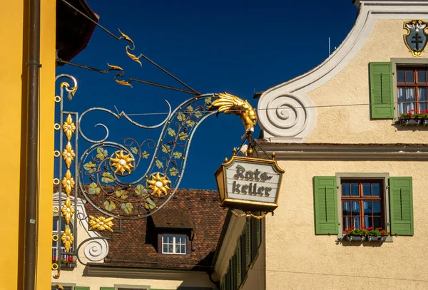 Meersburg Germania Settembre 2016 Segno Lampada Decorati Nella Città Meersburg — Foto Stock