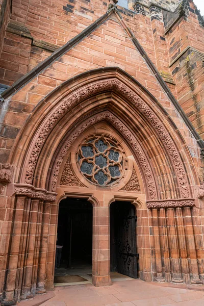 Entrée Cathédrale Carlisle Dans Ville Carlisle Cumbria Royaume Uni — Photo