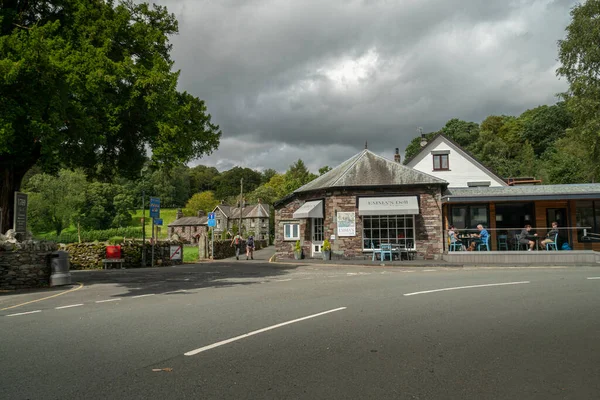 Straßenansicht Des Dorfes Grasmere Lake District Cumbria Großbritannien — Stockfoto