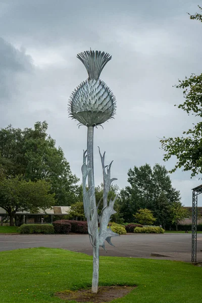 Een Distelstandbeeld Nationaal Embleem Van Schotland Gretna Green Schotland Verenigd — Stockfoto