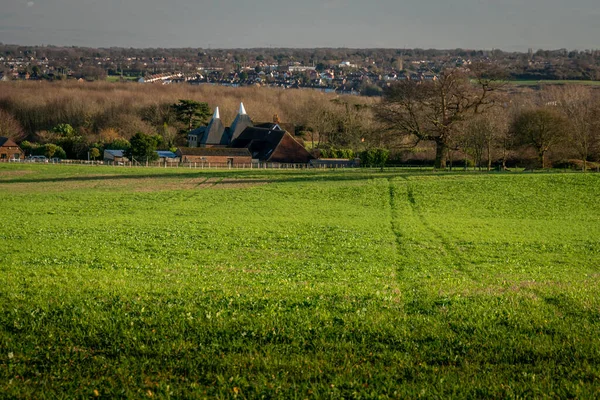 Vista Através Dos Campos Kent Countryside Reino Unido — Fotografia de Stock