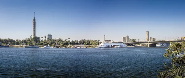 Nábřeží řeky Nilu v Káhiře, Egypt Panorama — Stock fotografie