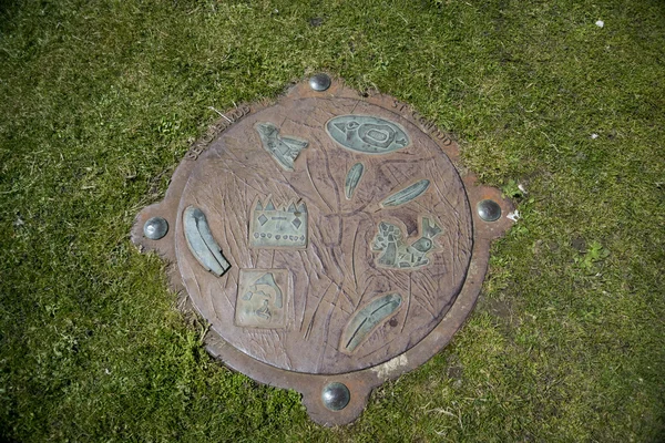 Caerphilly Heritage Trail Marker — Foto Stock