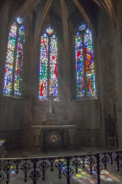 İç in Basilique Saint-Sauveur, kilise Dinan, Brittany, Fransa