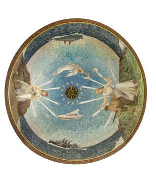 Dekoratif mozaik tavan Amerikan mezarlığı kilisede