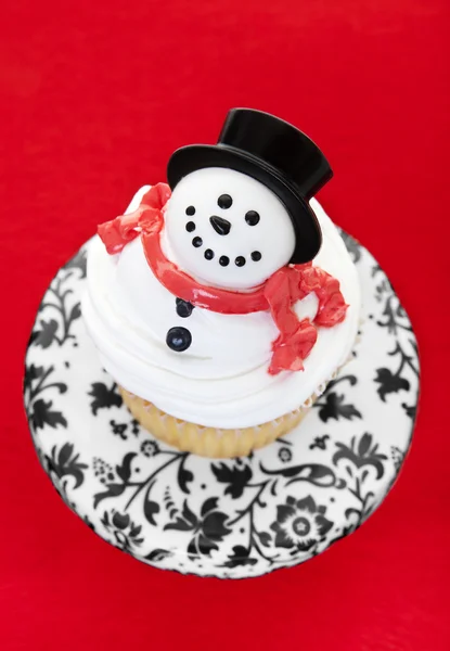 Snowman Cupcake — Stock Photo, Image