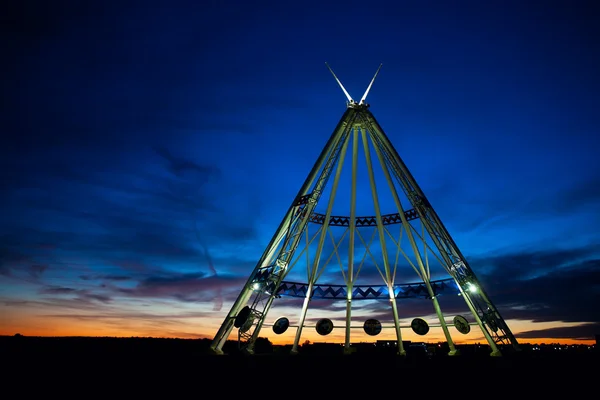 Medicine Hat Teepee v noci Stock Fotografie