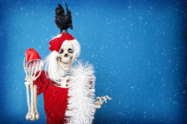 Karácsonyi Party csontváz — Stock Fotó