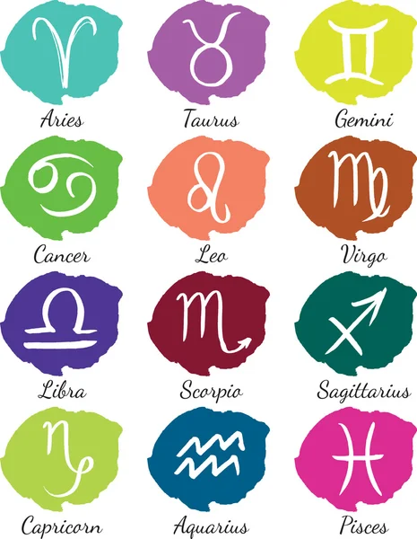 Zodiac symbols for horoscope — Stock Vector