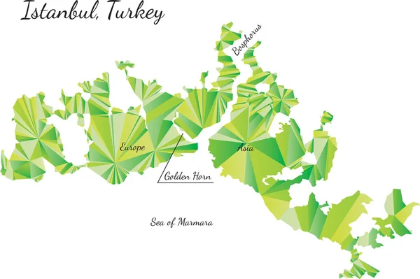 低聚匹配的伊斯坦布尔，土耳其电子地图 — 图库矢量图片