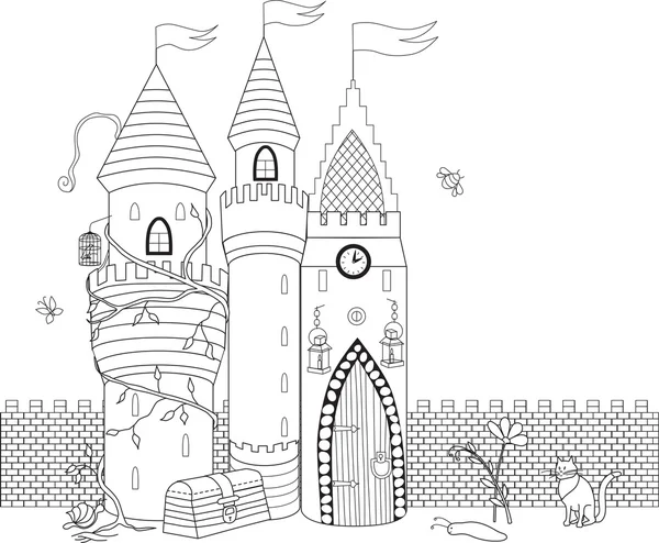 Coloring book for adult and older children. Coloring page with d Vector Graphics