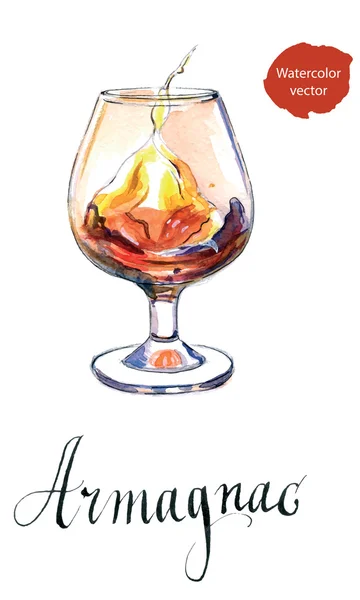 Glass of armagnac — Stock Vector