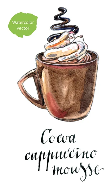 Copa de mousse de capuchino de cacao — Vector de stock