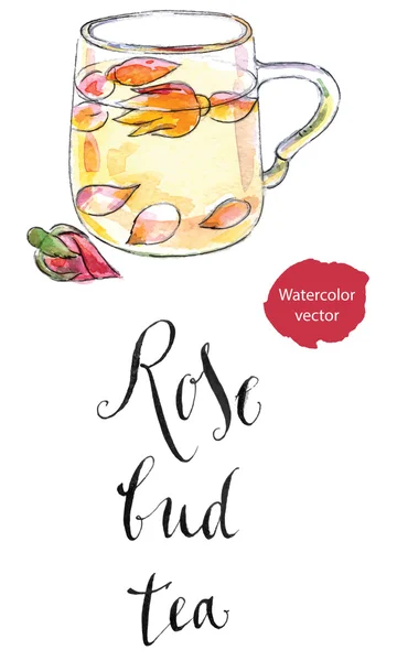 Kopje thee rose bud — Stockvector