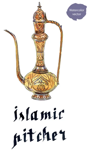 Pichet théière florale islamique — Image vectorielle