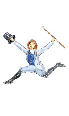 Suluboya illüstrasyon, 12 günlük Noel Büyüsü Lord Sıçrayışı, vektör illüstrasyonu