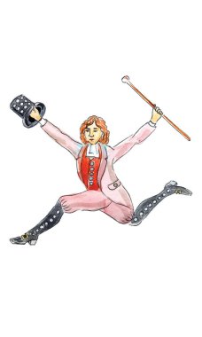 Suluboya illüstrasyon, 12 günlük Noel Büyüsü Lord Sıçrayışı, vektör illüstrasyonu