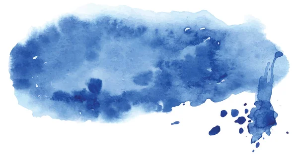 Met Hand Getekend Blauw Aquarel Ellips Achtergrond Getextureerd Blauw Prin — Stockvector