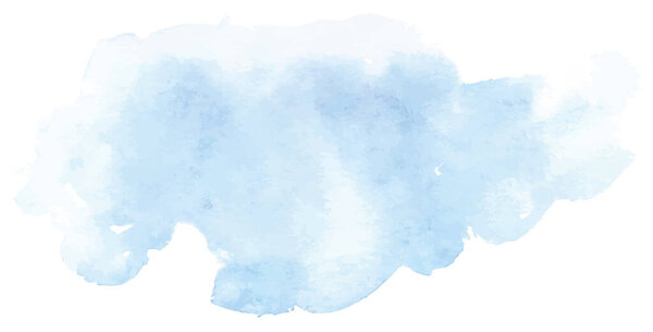 Hand drawn blue watercolor ellipse background, textured light blue prin, vector illustration