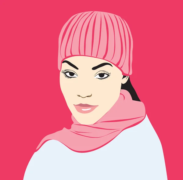 Meisje in roze — Stockvector